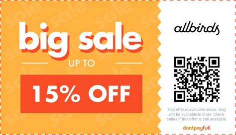 Allbirds discount code - Shop and receive 20% off Sitewide with an Allbirds.com discount code on your order. RDS. Show Coupon Code. $75% . OFF COUPON CODE. Get 75% Off Sitewide. Take 75% off your purchase when you add this All Birds coupon code. PE3. Show Coupon Code. $20% . OFF COUPON CODE.